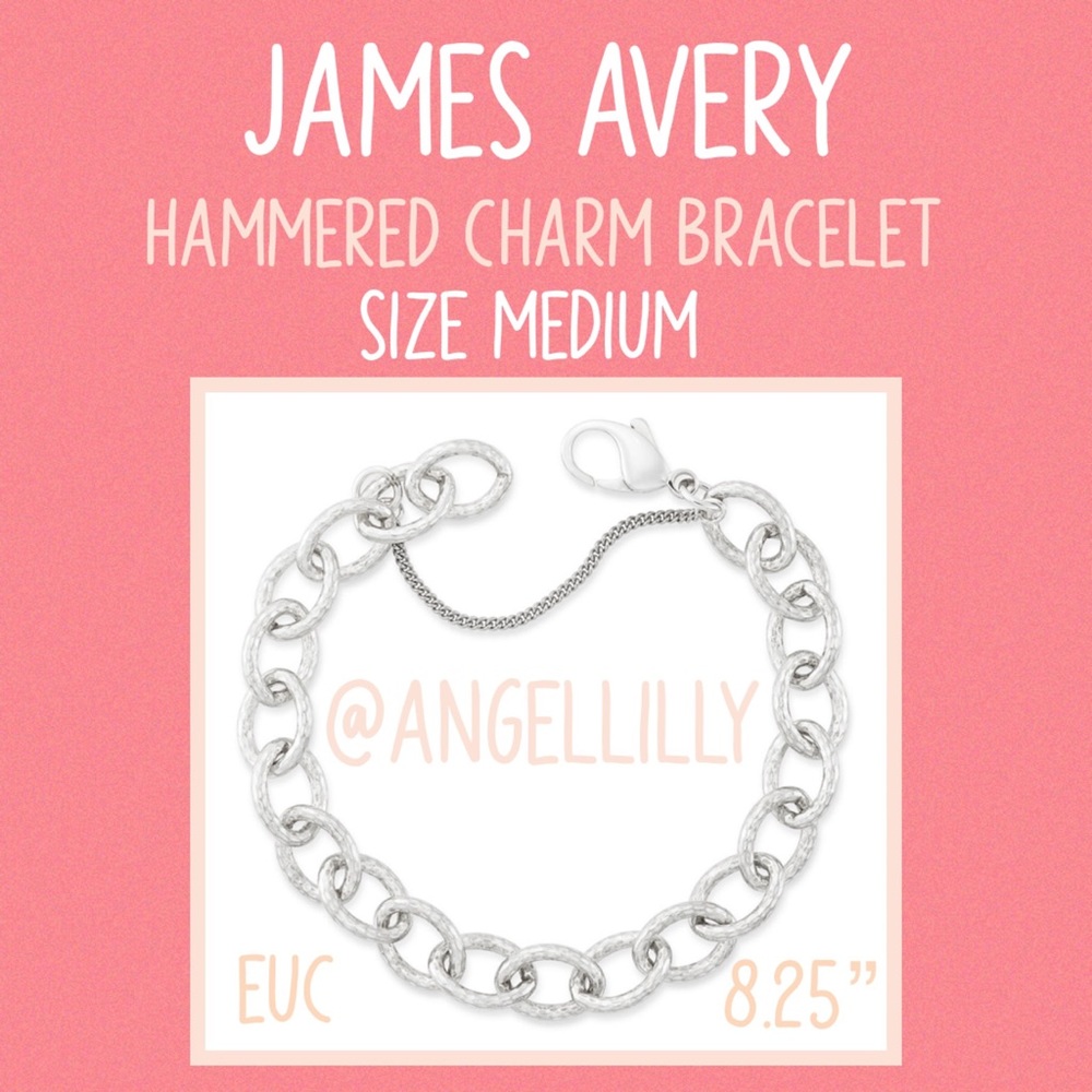 James Avery Hammered Charm Bracelet 8.25”